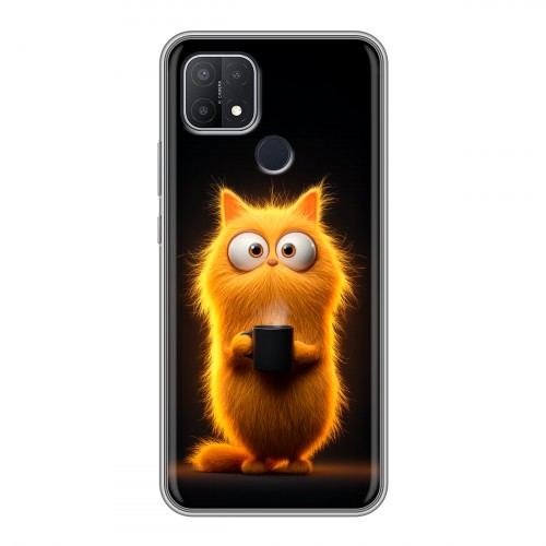 Дизайнерский силиконовый чехол для OPPO A15 Смешной кот