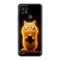 Дизайнерский силиконовый чехол для Realme C21 Смешной кот
