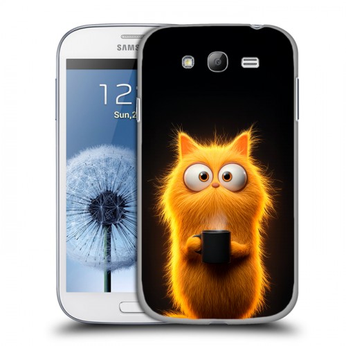 Дизайнерский пластиковый чехол для Samsung Galaxy Grand Смешной кот