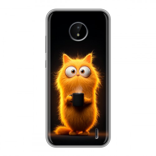 Дизайнерский силиконовый чехол для Nokia C20 Смешной кот