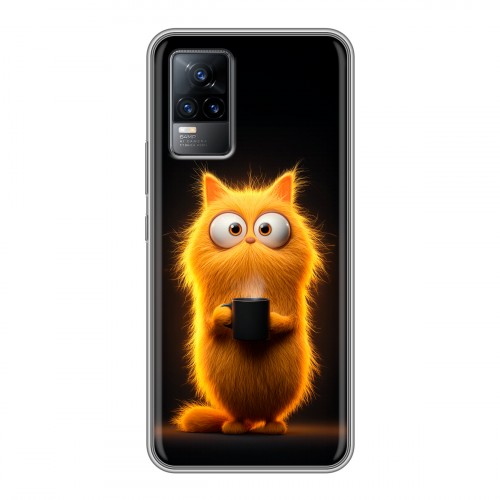 Дизайнерский силиконовый чехол для Vivo V21e Смешной кот