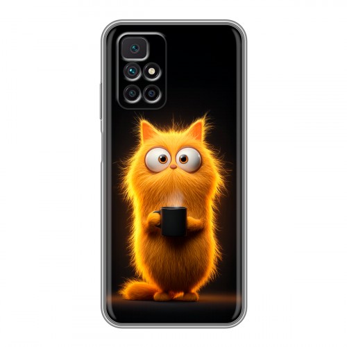 Дизайнерский силиконовый чехол для Xiaomi Redmi 10 Смешной кот