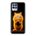 Дизайнерский силиконовый чехол для Realme 8i Смешной кот