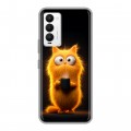 Дизайнерский силиконовый с усиленными углами чехол для Tecno Camon 18 Смешной кот