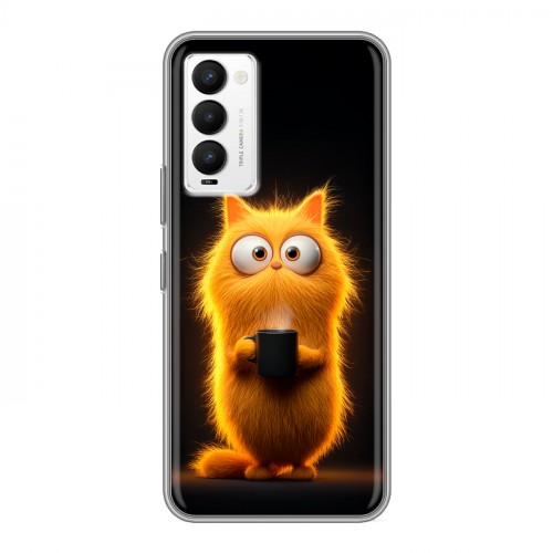 Дизайнерский силиконовый с усиленными углами чехол для Tecno Camon 18 Смешной кот