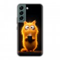 Дизайнерский пластиковый чехол для Samsung Galaxy S22 Смешной кот