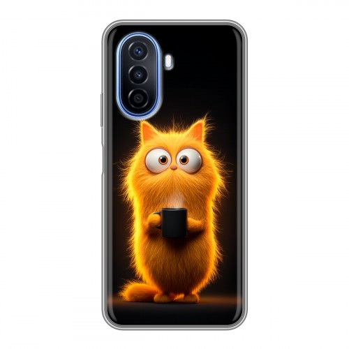 Дизайнерский силиконовый чехол для Huawei Nova Y70 Смешной кот