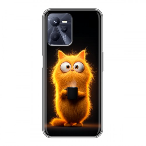 Дизайнерский силиконовый чехол для Realme C35 Смешной кот