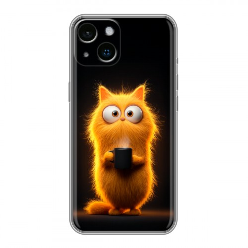 Дизайнерский силиконовый чехол для Iphone 14 Смешной кот