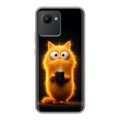 Дизайнерский силиконовый чехол для Realme C30 Смешной кот