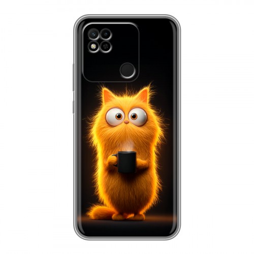 Дизайнерский силиконовый чехол для Xiaomi Redmi 10A Смешной кот