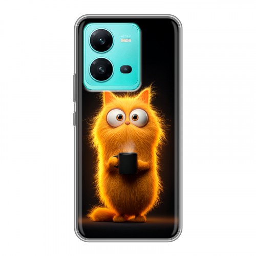 Дизайнерский пластиковый чехол для Vivo V25 Смешной кот