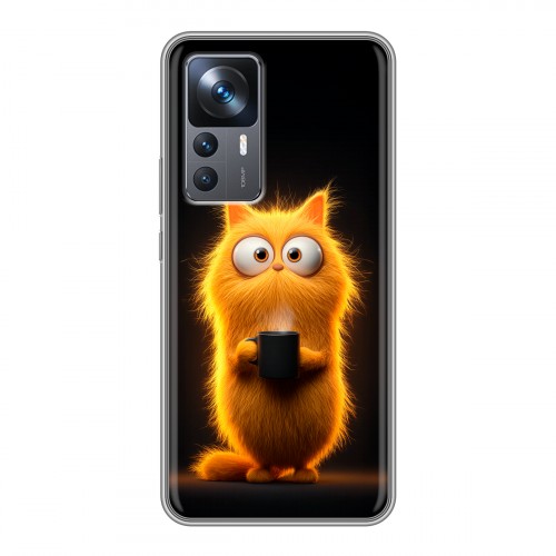 Дизайнерский силиконовый чехол для Xiaomi 12T Смешной кот