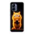 Дизайнерский силиконовый с усиленными углами чехол для Realme C33 Смешной кот