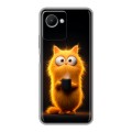Дизайнерский силиконовый чехол для Realme C30s Смешной кот