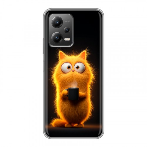 Дизайнерский силиконовый чехол для Xiaomi Poco X5 Смешной кот