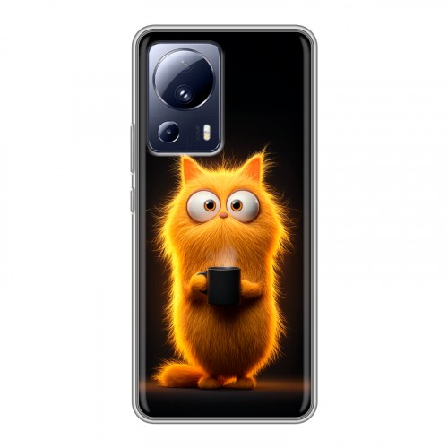 Дизайнерский силиконовый чехол для Xiaomi 13 Lite Смешной кот