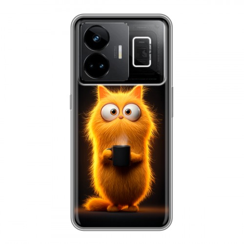 Дизайнерский силиконовый чехол для Realme GT3 Смешной кот