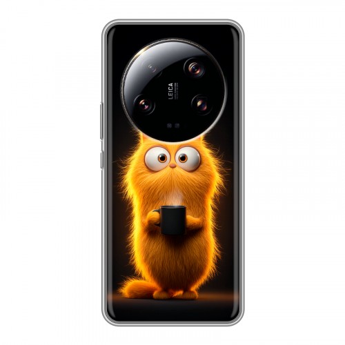Дизайнерский силиконовый чехол для Xiaomi 13 Ultra Смешной кот