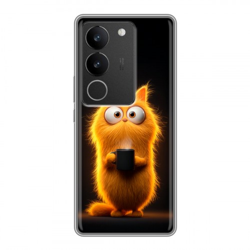 Дизайнерский силиконовый чехол для Vivo S17 Смешной кот