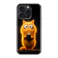 Дизайнерский силиконовый чехол для Iphone 15 Pro Смешной кот