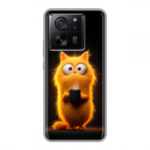 Дизайнерский силиконовый чехол для Xiaomi 13T Смешной кот