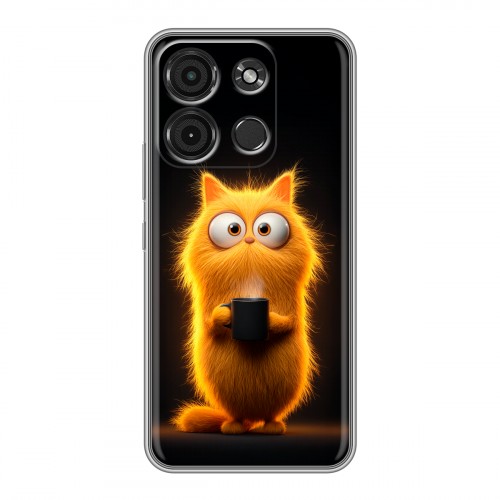 Дизайнерский силиконовый чехол для Itel A60s Смешной кот