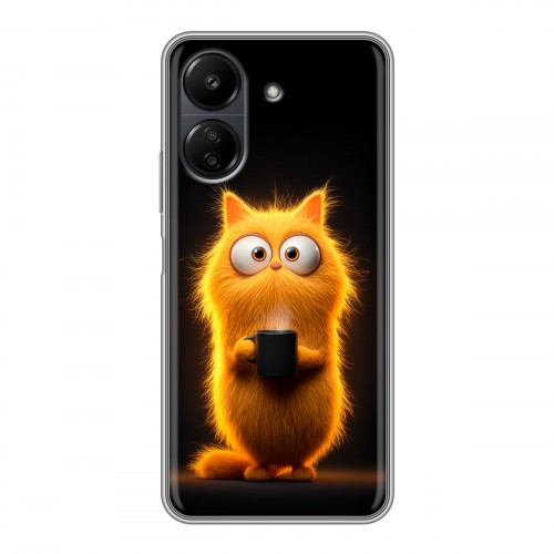 Дизайнерский силиконовый чехол для Xiaomi Poco C65 Смешной кот