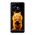 Дизайнерский силиконовый чехол для Tecno Spark Go 2024 Смешной кот