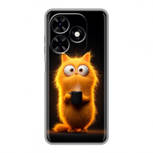 Дизайнерский силиконовый чехол для Tecno Spark Go 2024 Смешной кот