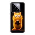 Дизайнерский силиконовый чехол для Xiaomi 14 Смешной кот