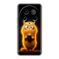 Дизайнерский силиконовый чехол для Xiaomi 14 Ultra Смешной кот