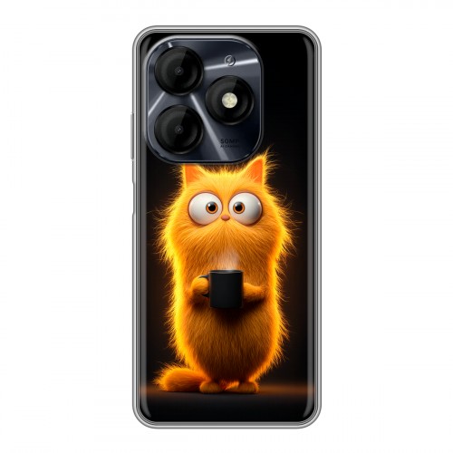 Дизайнерский силиконовый чехол для Itel P55 4G Смешной кот