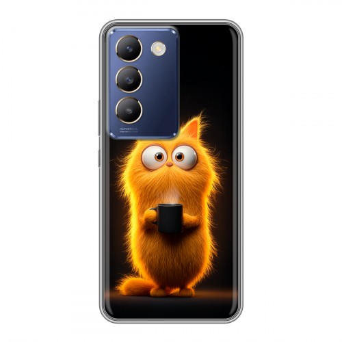 Дизайнерский силиконовый чехол для Vivo V30 Lite Смешной кот