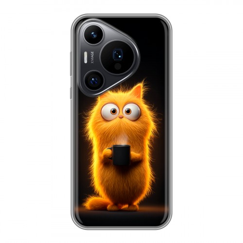 Дизайнерский силиконовый чехол для Huawei Pura 70 Pro Смешной кот