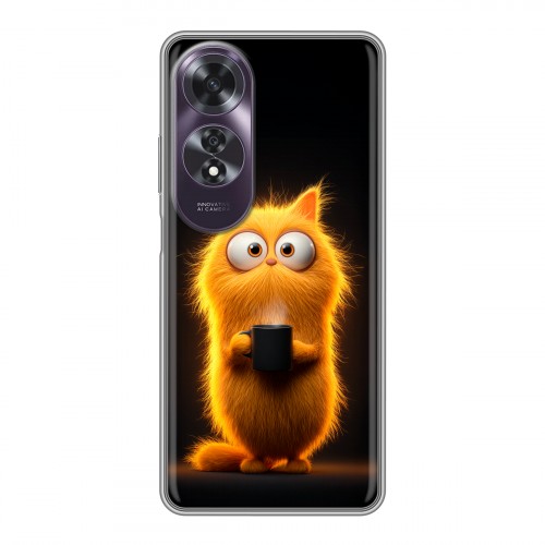 Дизайнерский пластиковый чехол для OPPO A60 Смешной кот
