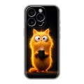 Дизайнерский силиконовый чехол для Iphone 16 Pro Смешной кот