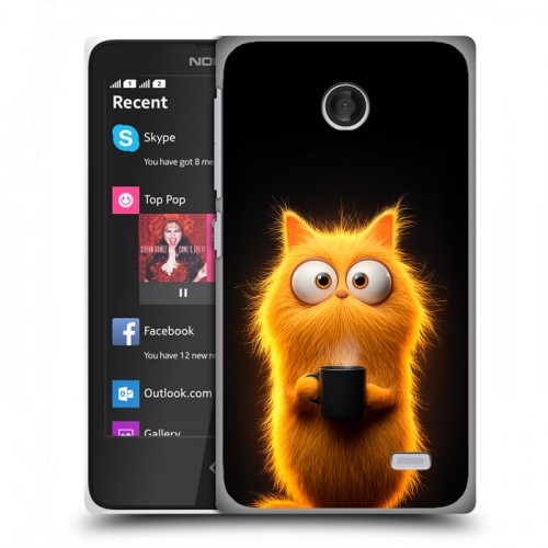 Дизайнерский пластиковый чехол для Nokia X Смешной кот