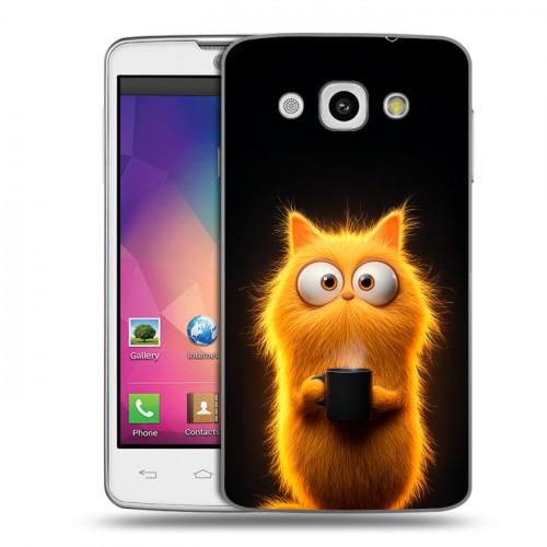 Дизайнерский пластиковый чехол для LG L60 Смешной кот