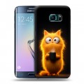 Дизайнерский силиконовый чехол для Samsung Galaxy S6 Edge Смешной кот