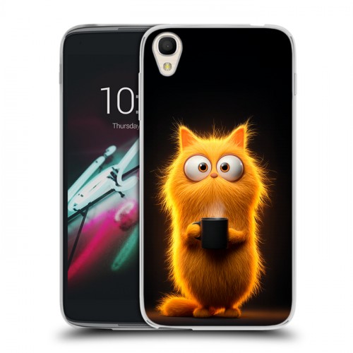 Дизайнерский пластиковый чехол для Alcatel One Touch Idol 3 (4.7) Смешной кот