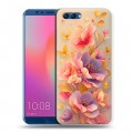 Полупрозрачный дизайнерский пластиковый чехол для Huawei Honor View 10 Цветы и бабочки