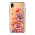 Полупрозрачный дизайнерский пластиковый чехол для Iphone Xr Цветы и бабочки