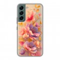 Полупрозрачный дизайнерский силиконовый чехол для Samsung Galaxy S22 Цветы и бабочки