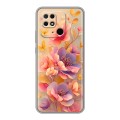 Полупрозрачный дизайнерский пластиковый чехол для Xiaomi Redmi 10C Цветы и бабочки