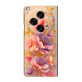 Полупрозрачный дизайнерский пластиковый чехол для OPPO Find N3 Цветы и бабочки