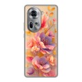 Полупрозрачный дизайнерский силиконовый чехол для OPPO Reno 11 Цветы и бабочки