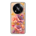 Полупрозрачный дизайнерский силиконовый чехол для Itel RS4 Цветы и бабочки