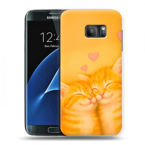 Дизайнерский силиконовый с усиленными углами чехол для Samsung Galaxy S7 Милые котята