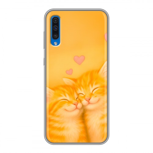 Дизайнерский силиконовый чехол для Samsung Galaxy A50 Милые котята